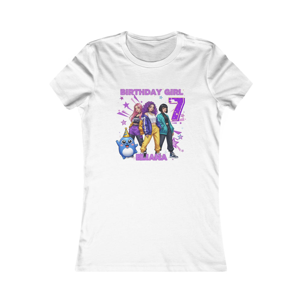 7th Birthday Girls Tee – "Birthday Girl" Graphic Shirt for Kids